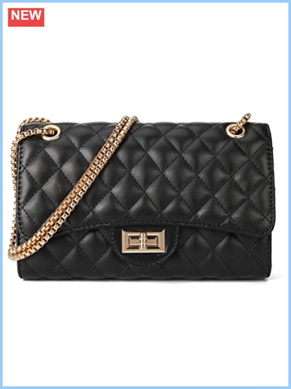 Gladdon Quilted Crossbody Purse Trendy Shoulder Bag Chain Strap